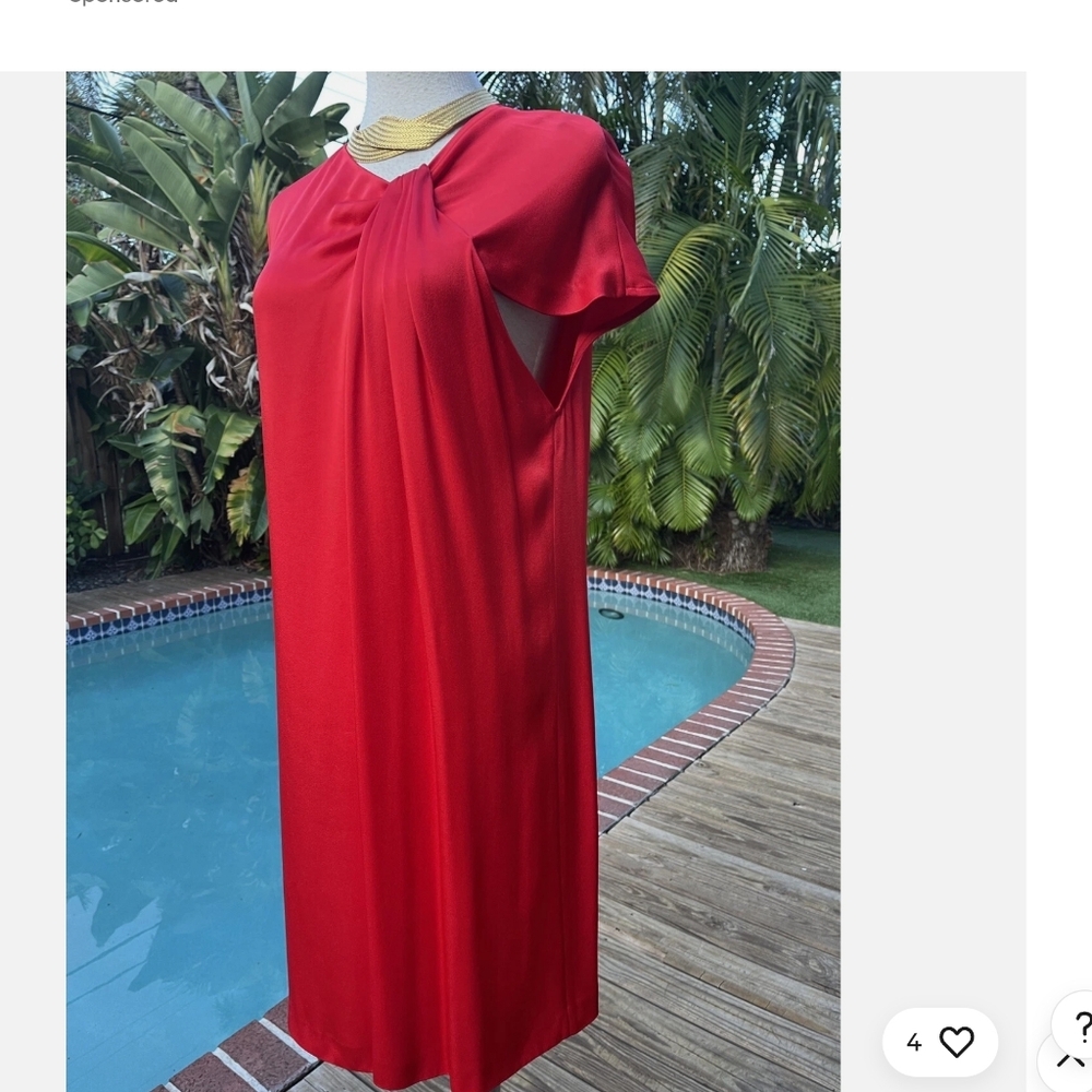 St. John Vibrant Red Sleavless‎ Dress Size 6